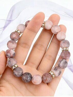 Healing Beaded Bracelet – Rose Quartz & Chakra Crystal Stretch Bracelet Stress R